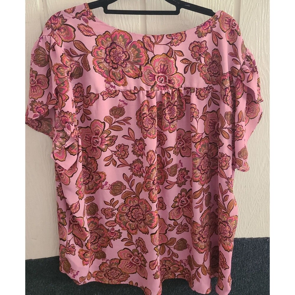 Premise Sz 2X EUC Short Sleeve Knit to Woven Top - Picture 7 of 8